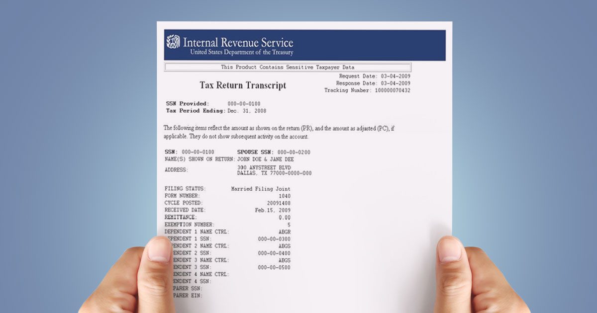 tax return transcript